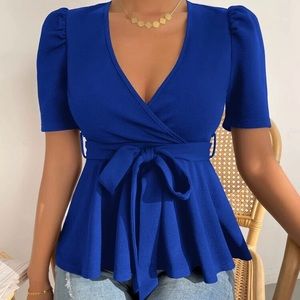 Puff Sleeve Belted Top